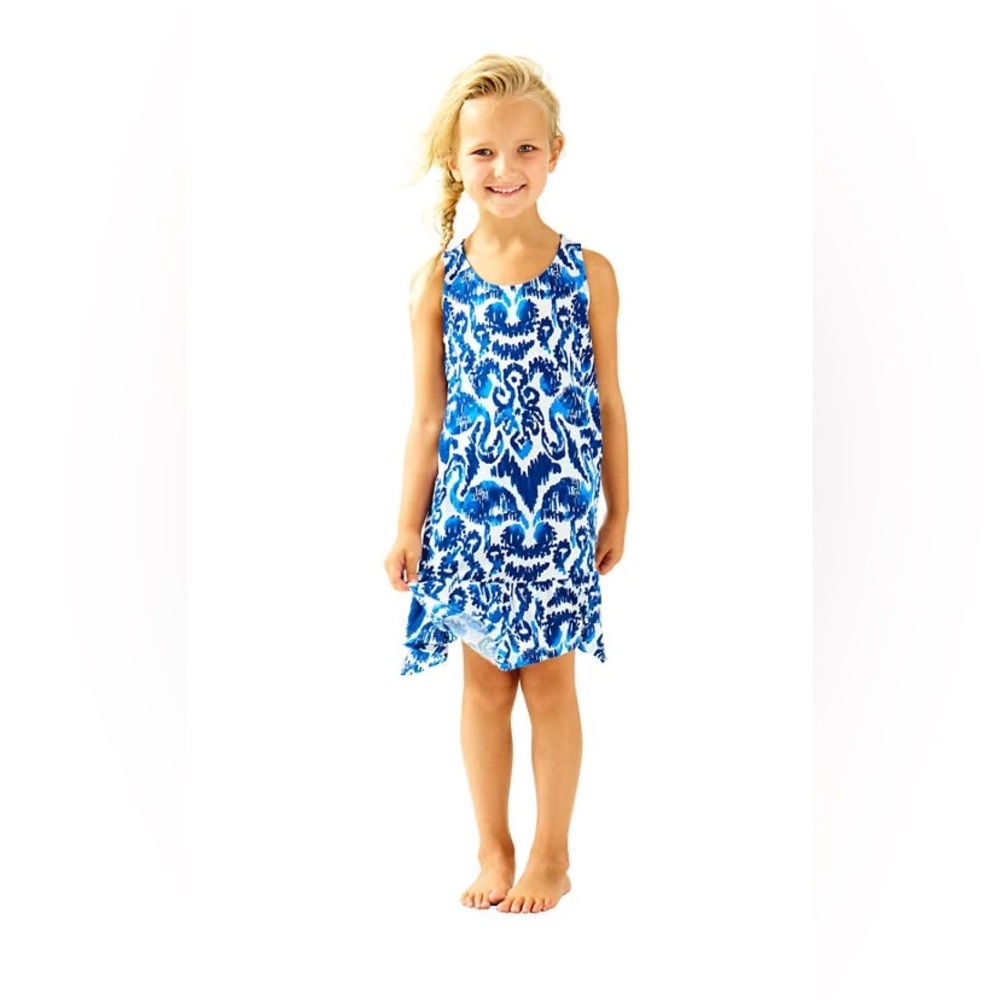 Lilly Pulitzer Mini Hampton Dress Flamingos 100% Lightweight Cotton Sz. L (8-10)